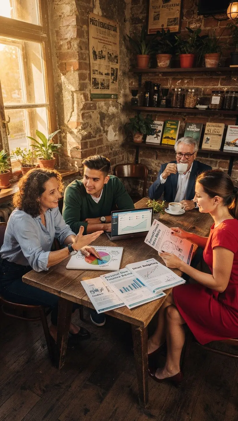 Modern laptopon megnyitott pénzügyi blog oldal, amely átlátható diagramokkal és lépésről lépésre útmutatókkal segíti az olvasók pénzügyeinek rendezését.